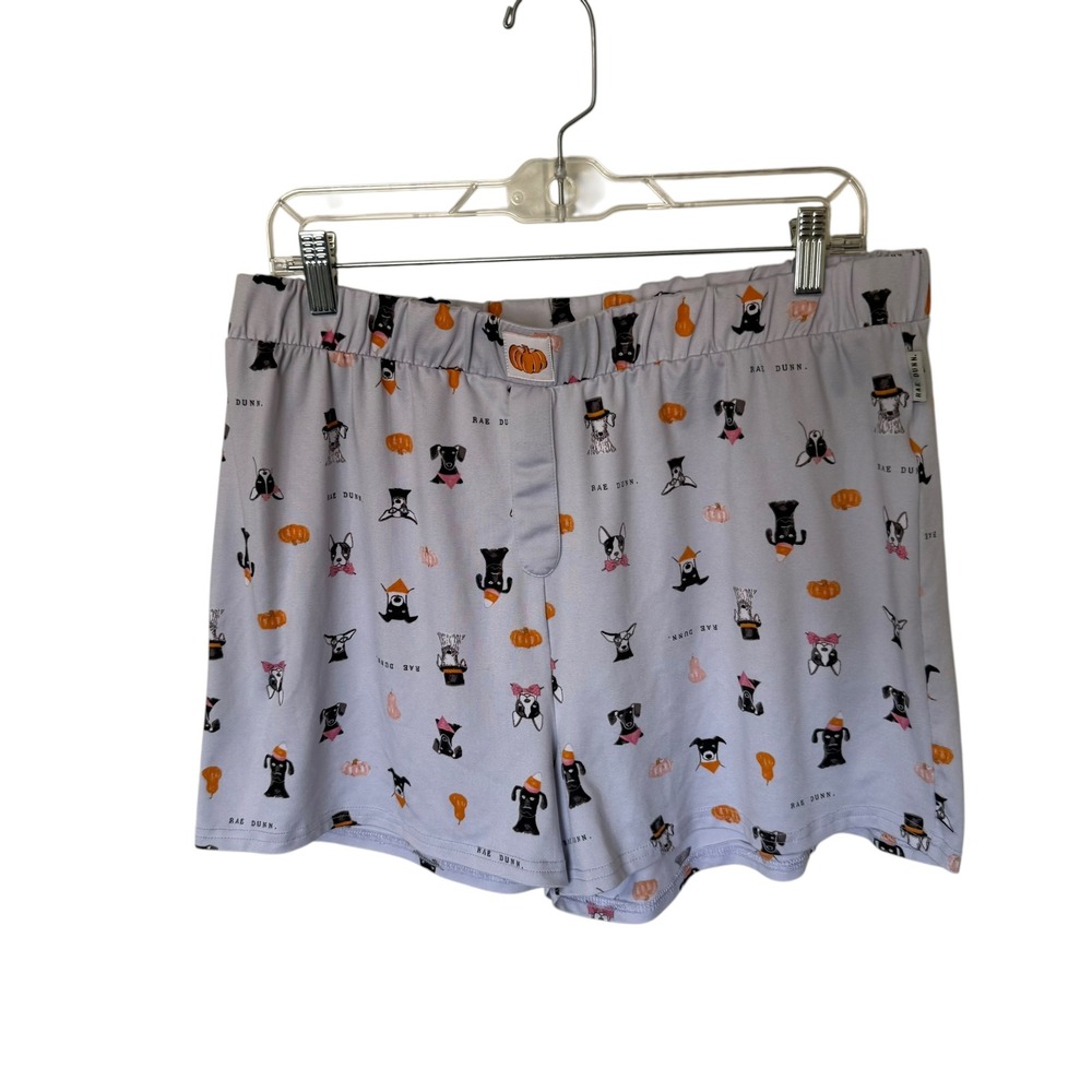 Rae Dunn Halloween Dog Pajama Shorts Women XL Purple Pumpkin Excellent Condition